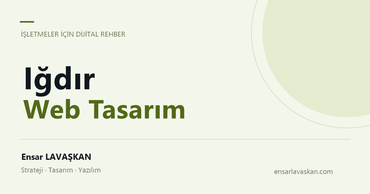 Iğdır Web Tasarım: Ticari lojistik başvurusu