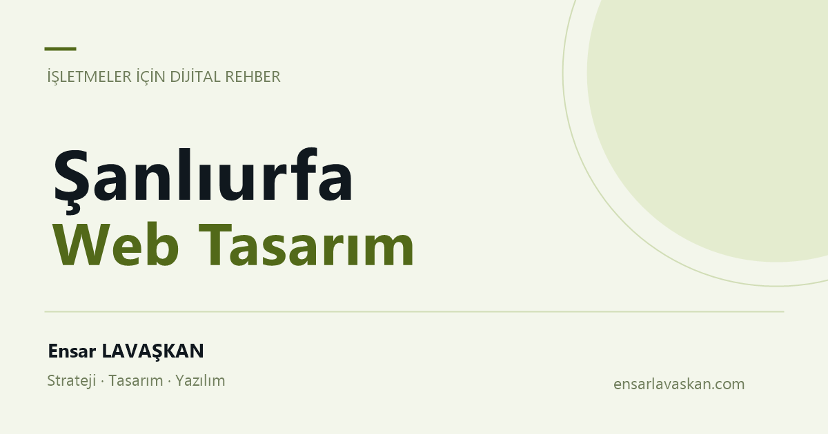 Şanlıurfa Web Tasarım: Restoran ve grup rezervasyonu