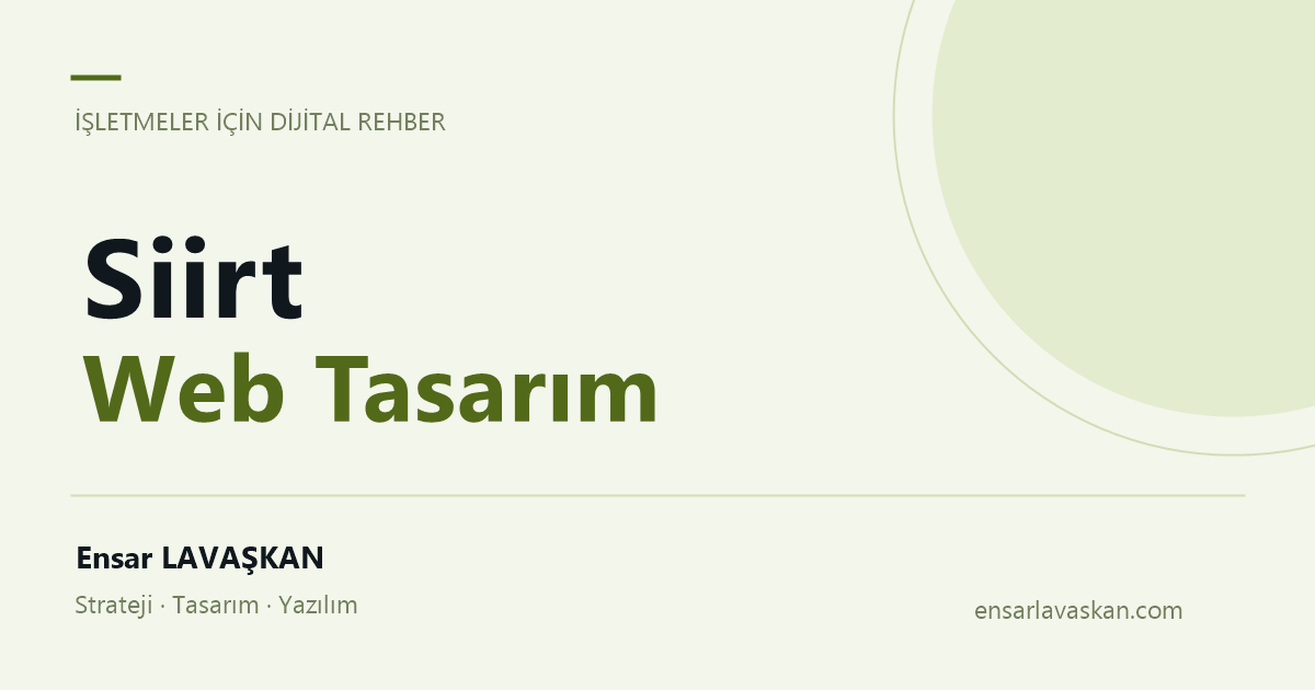 Siirt Web Tasarım: Yerel ürünün kaynağı