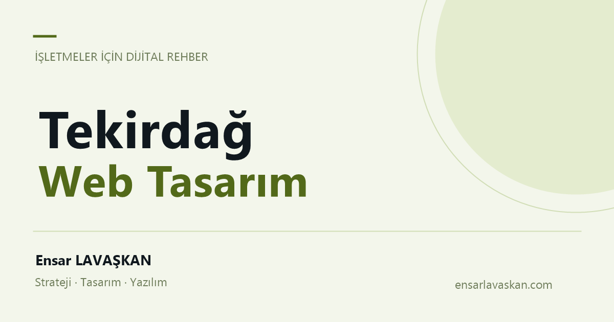 Tekirdağ Web Tasarım: Sanayi tedarikinde katalog